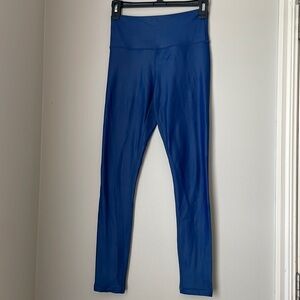 Blue metallic leggings